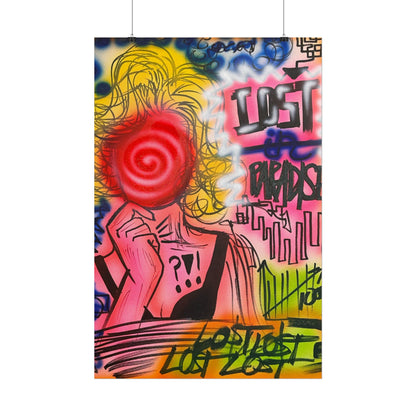 "lost in paradise" airbrush rolled print