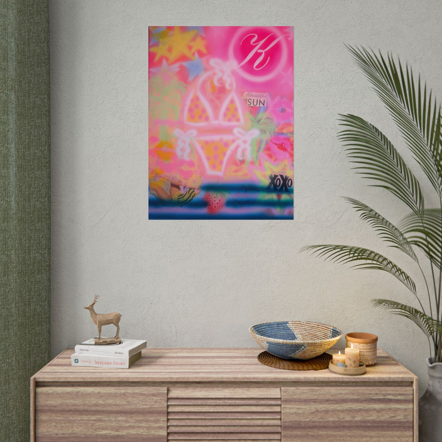 "santa monica strawberry" airbrush rolled print