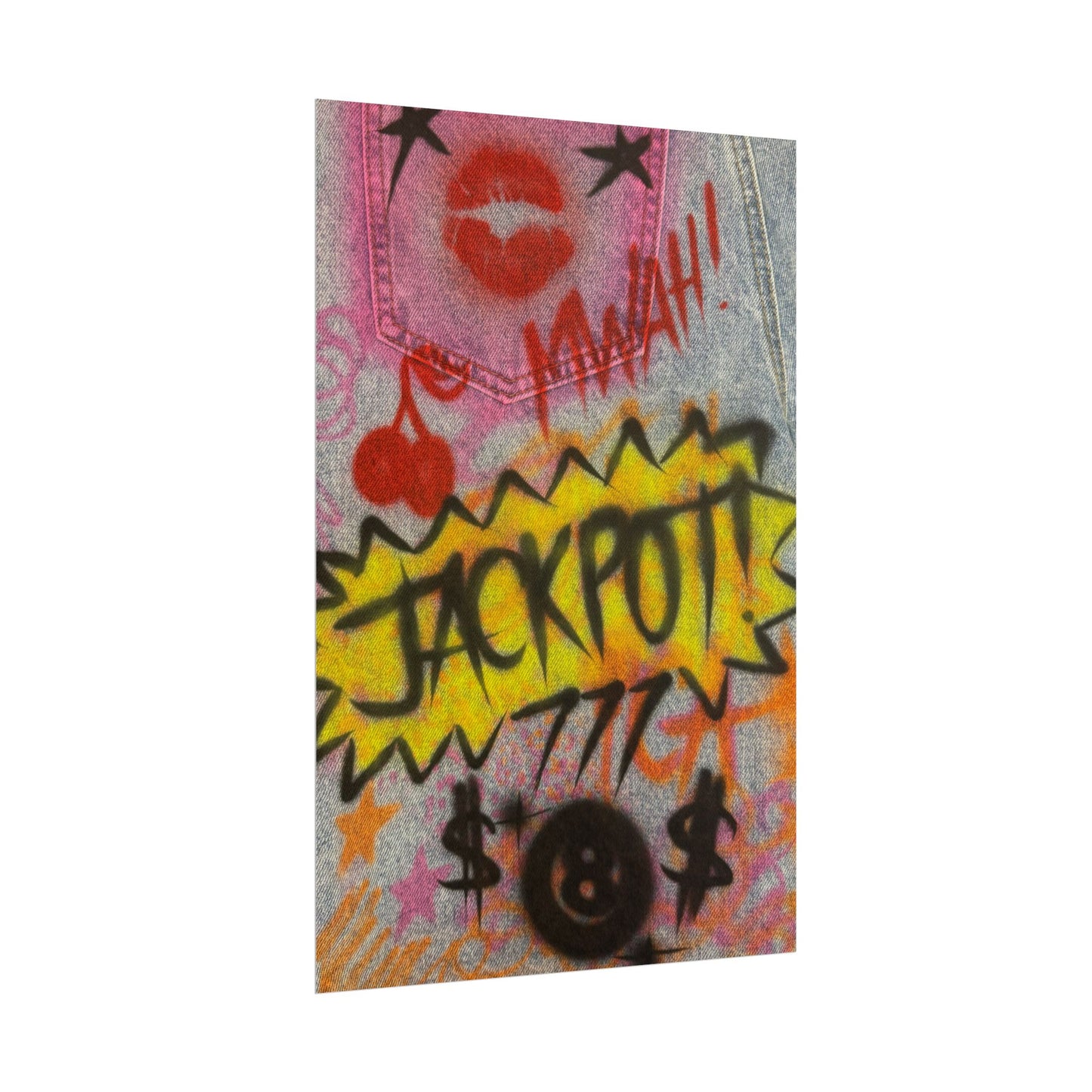 "jackpot!" airbrush rolled print