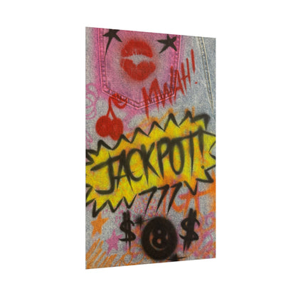 "jackpot!" airbrush rolled print