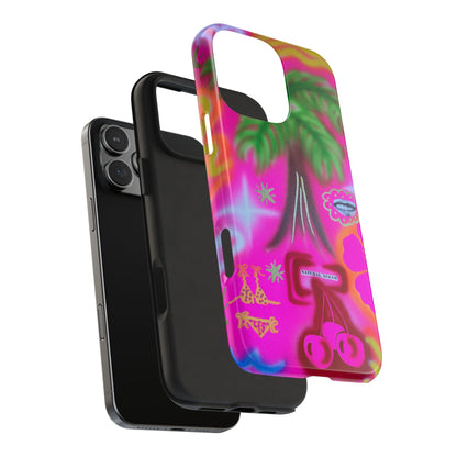 "neon pink palms" airbrush iPhone case
