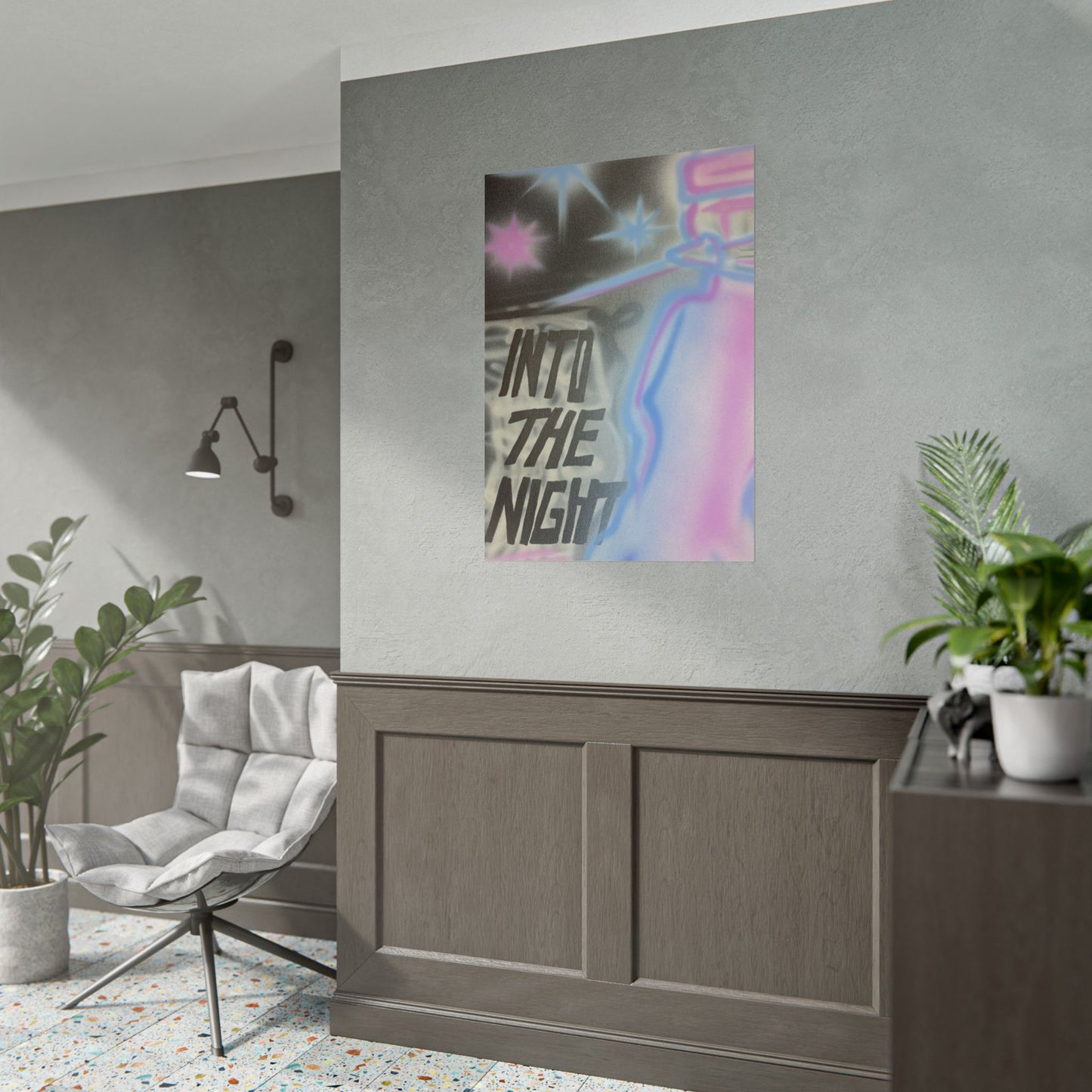 "into the night" pt. 2 airbrush rolled print