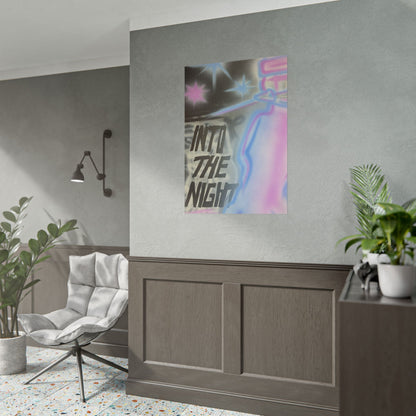"into the night" pt. 2 airbrush rolled print