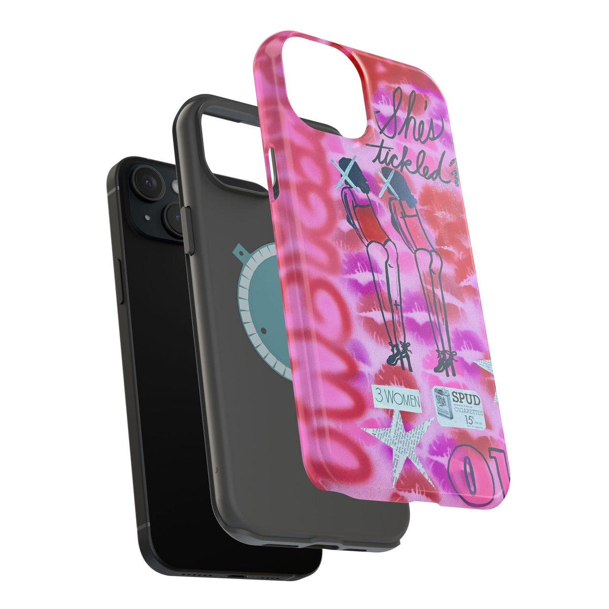 MagSafe "tickled pink" airbrush iPhone case