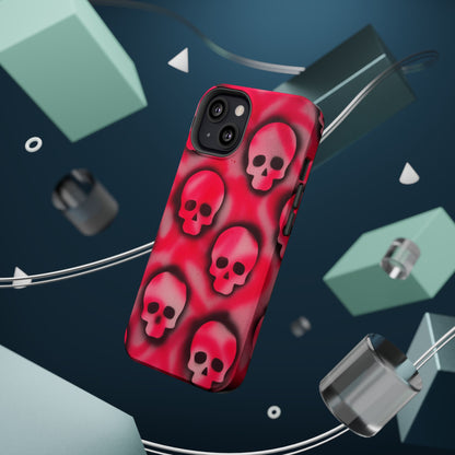MagSafe "pink skully" airbrush iPhone case