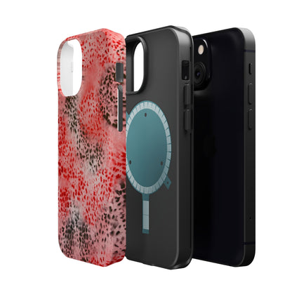 MagSafe "red cheetah" airbrush iPhone case