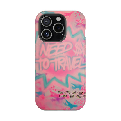 MagSafe "need $$ to travel" airbrush iPhone case