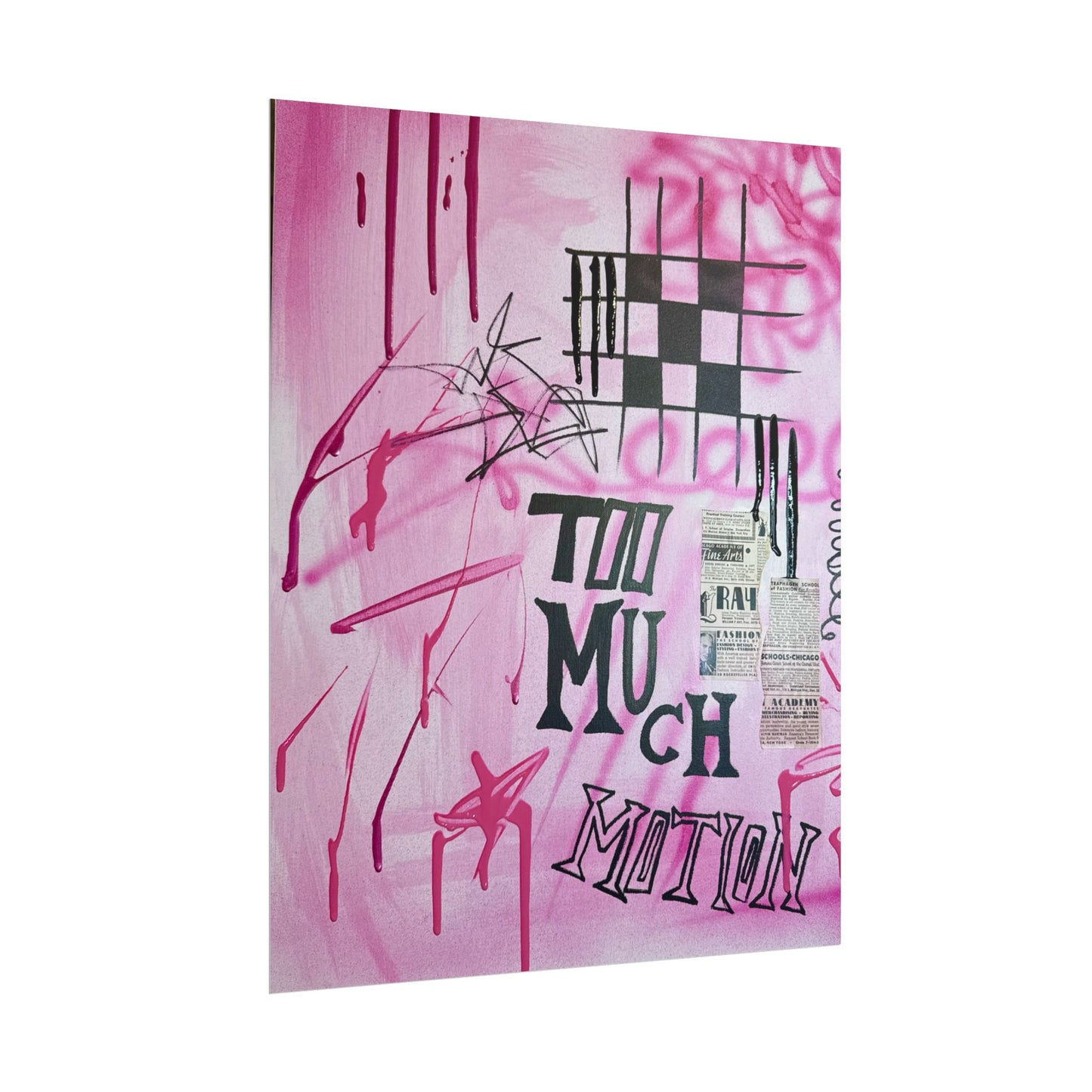 "too much motion" airbrush rolled print