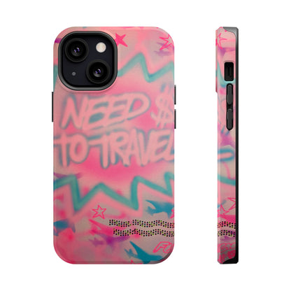 MagSafe "need $$ to travel" airbrush iPhone case