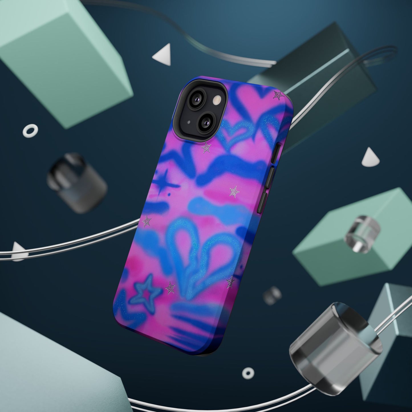MagSafe "blue camo" airbrush iPhone case