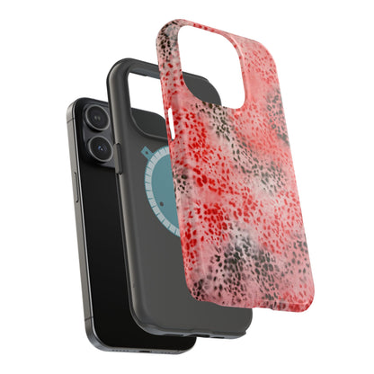 MagSafe "red cheetah" airbrush iPhone case