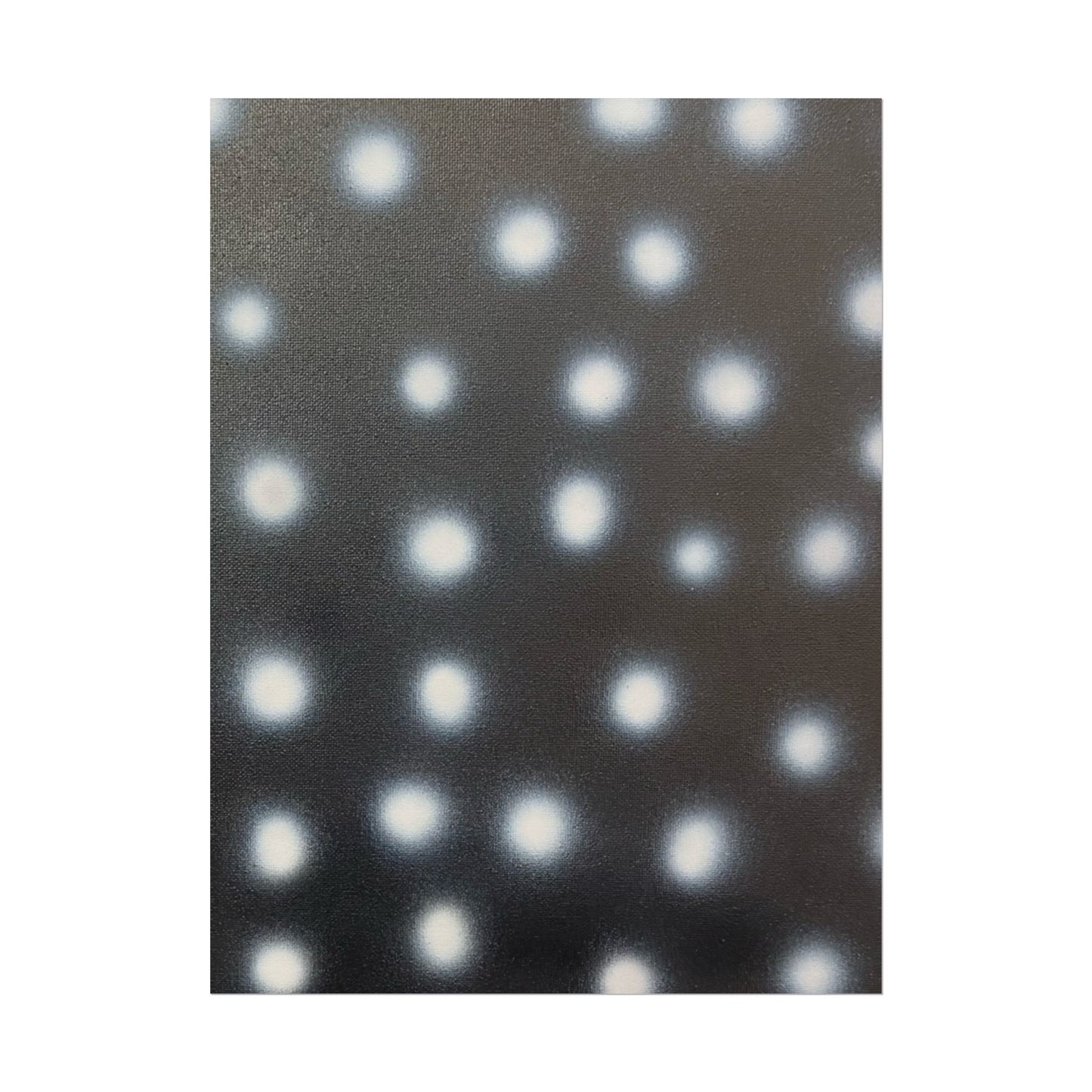 "coconut noir polka dots" airbrush rolled print