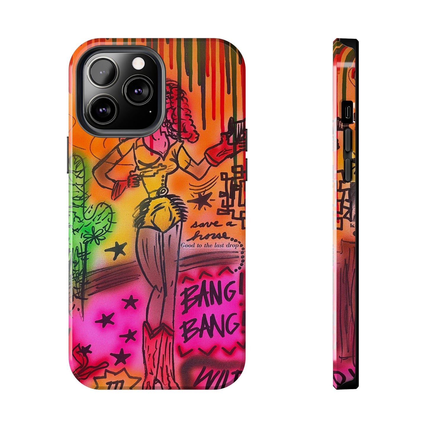 "wild, wild west" airbrush iPhone case
