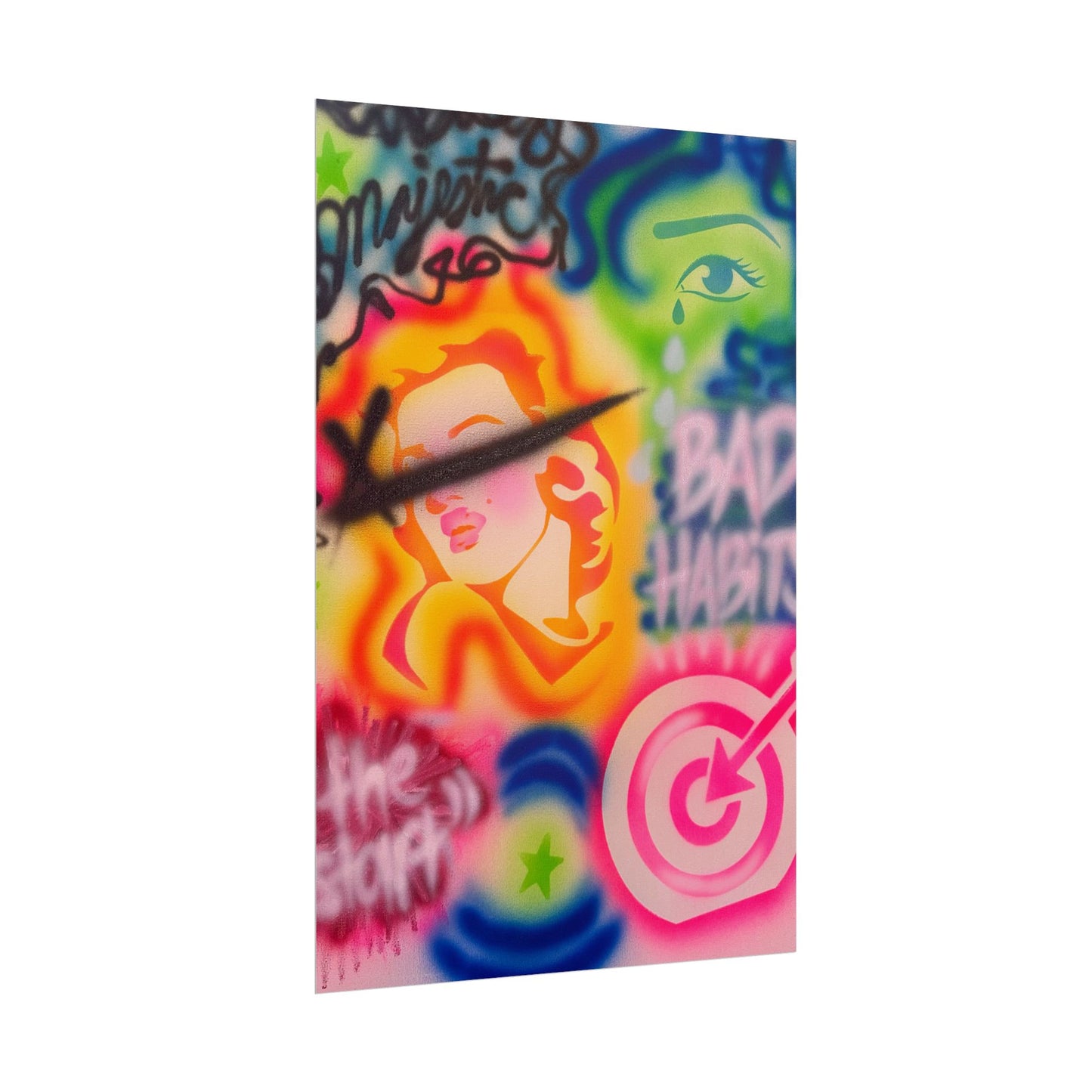 "bad habits" airbrush rolled print