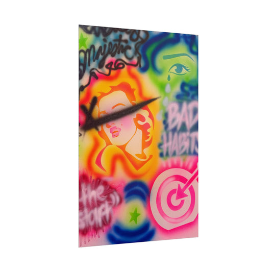 "bad habits" airbrush rolled print