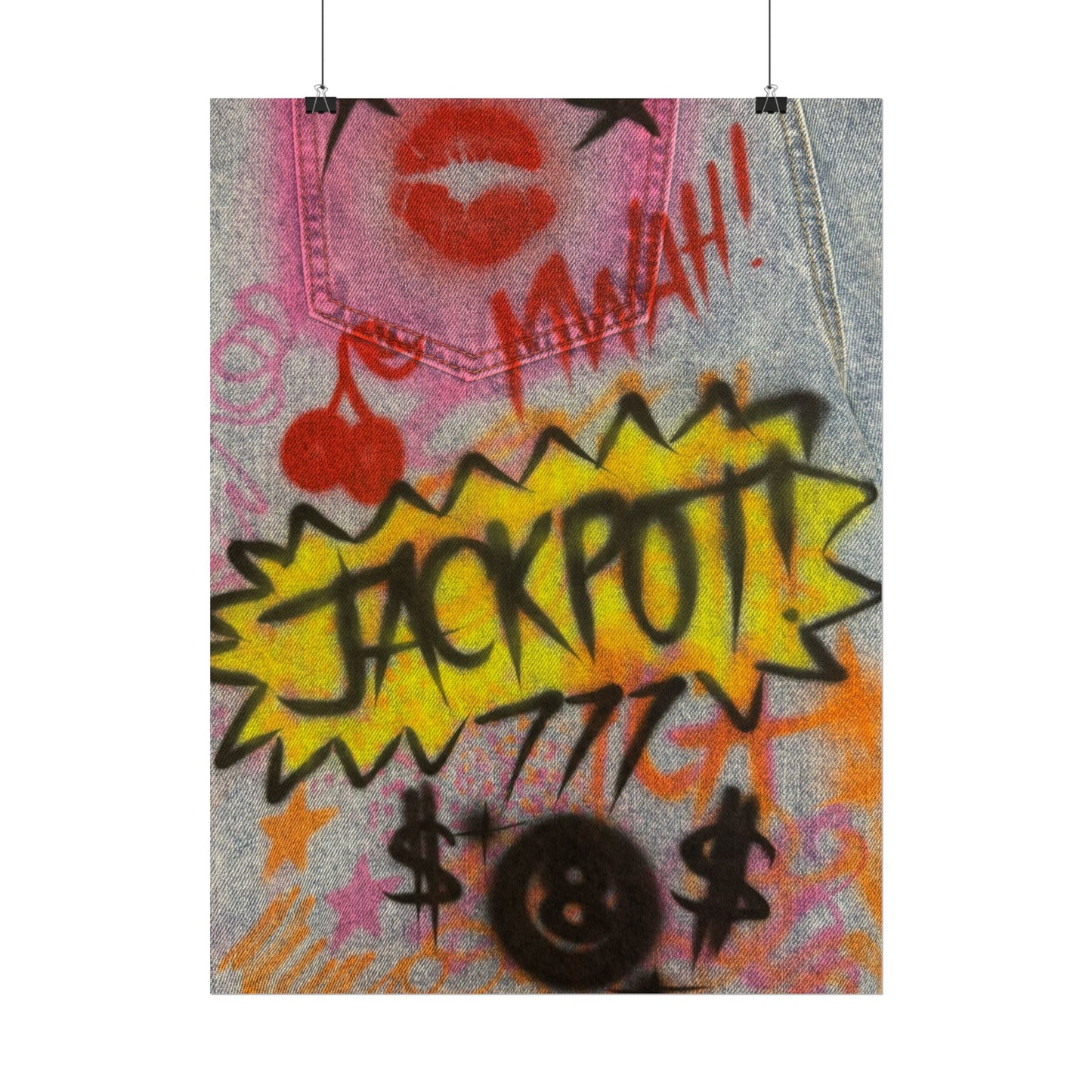 "jackpot!" airbrush rolled print