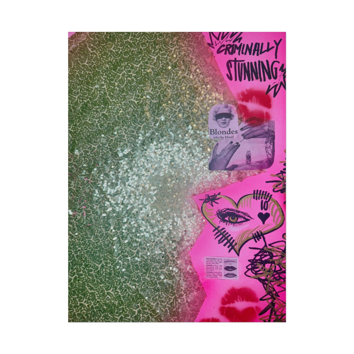 "glitter gloss" airbrush rolled print