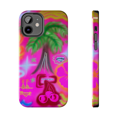 "neon pink palms" airbrush iPhone case