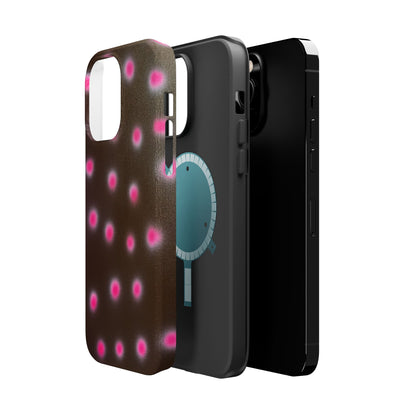 MagSafe "cherry mocha polka dot" airbrush iPhone case