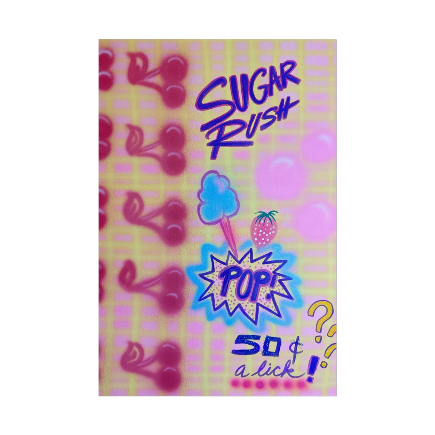 "sugar rush" airbrush rolled print