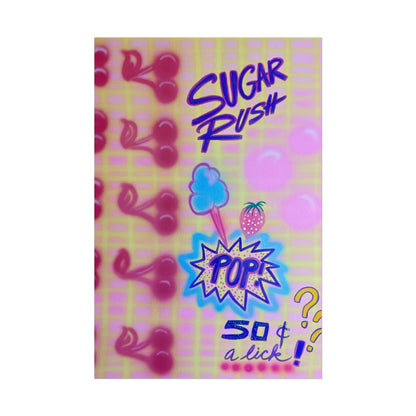 "sugar rush" airbrush rolled print