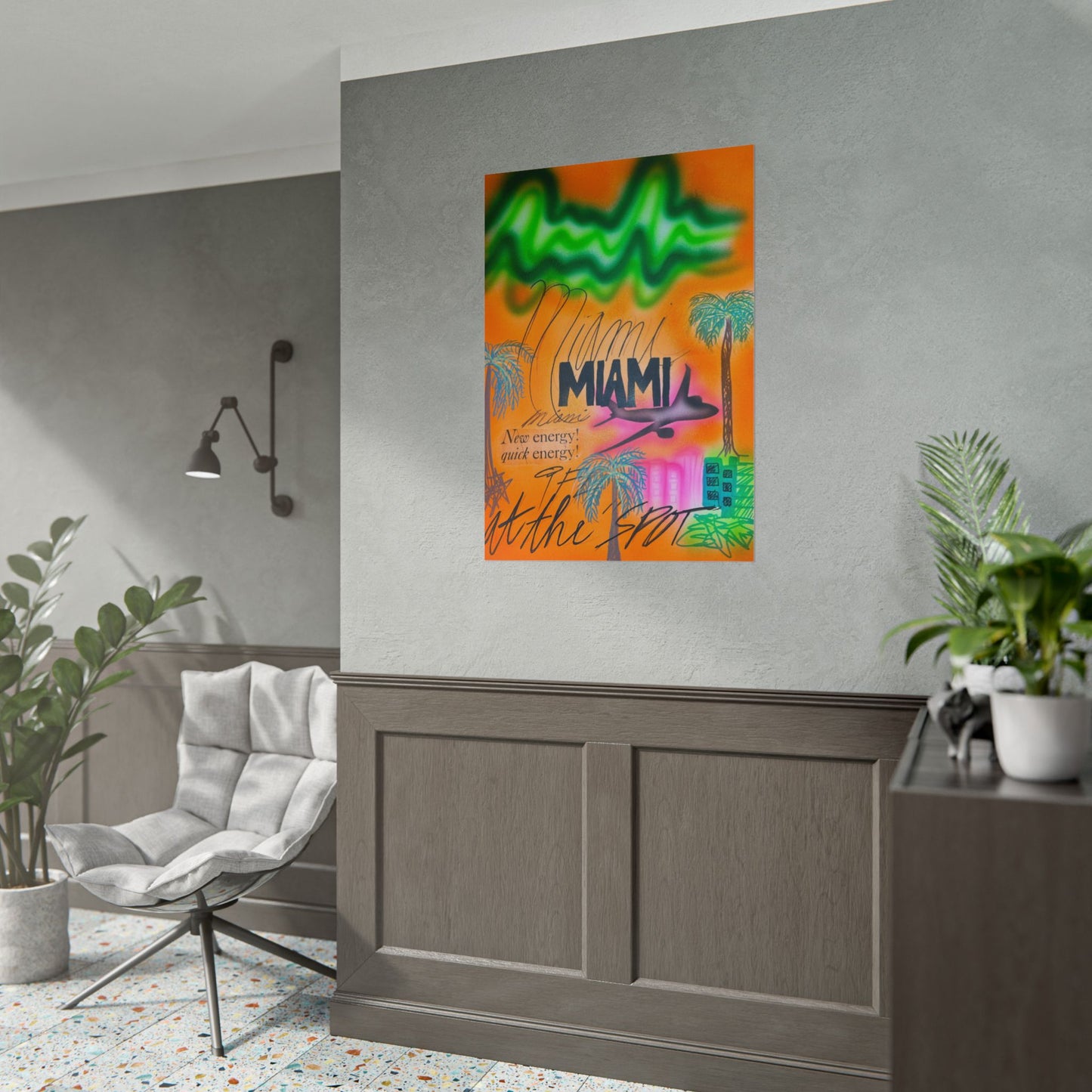 "miami, fl" airbrush rolled print