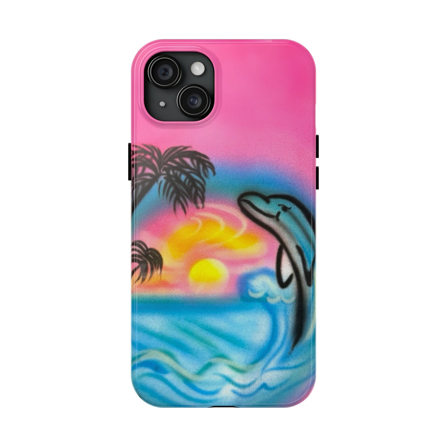 "dolphin love" airbrush iPhone case