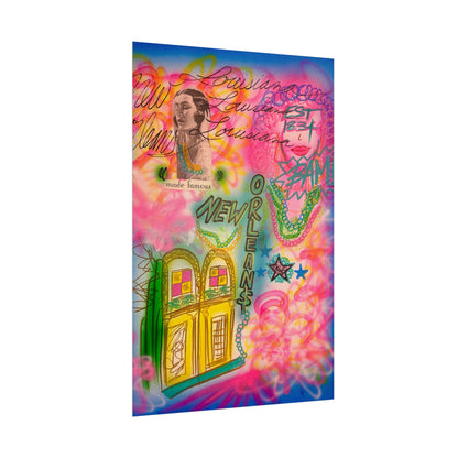 "new orleans, la" airbrush rolled print
