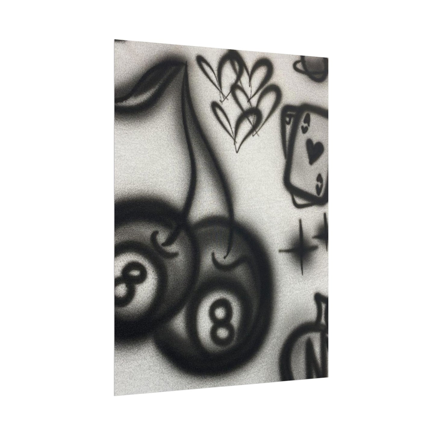 "hidden ace" airbrush rolled print