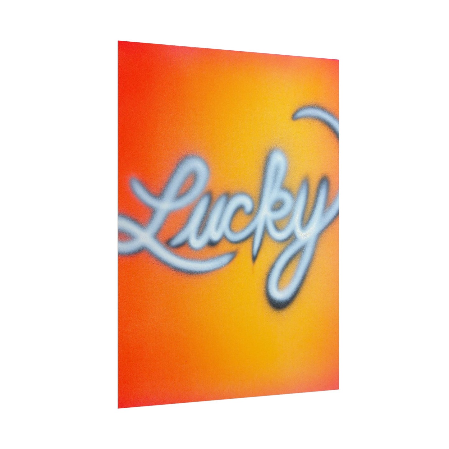 "lucky" airbrush rolled print