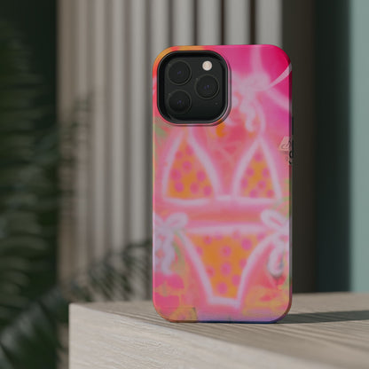 MagSafe "yellow polka dot bikini" airbrush iPhone case