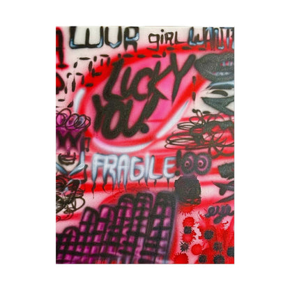 "lucky you!" airbrush rolled print