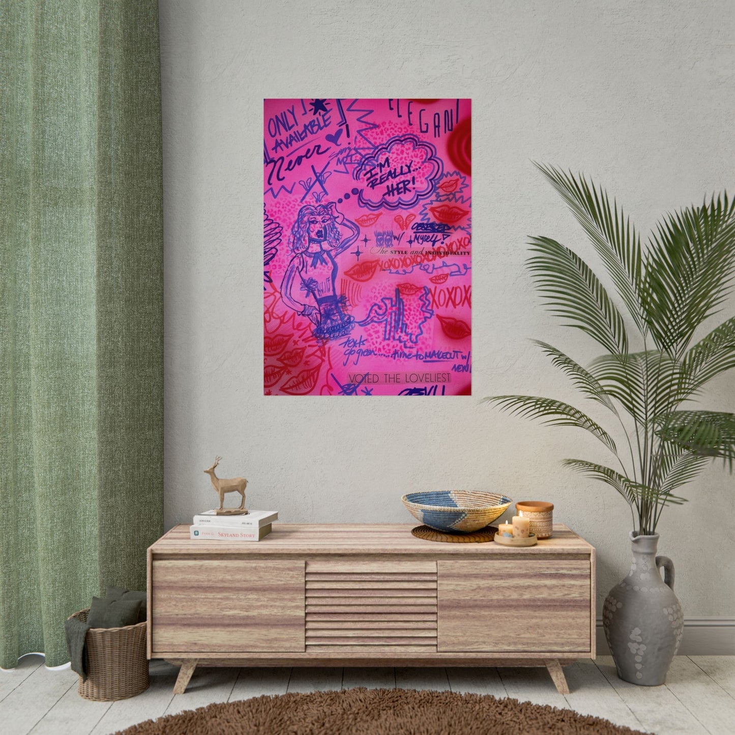 "REALLY HER" airbrush rolled print
