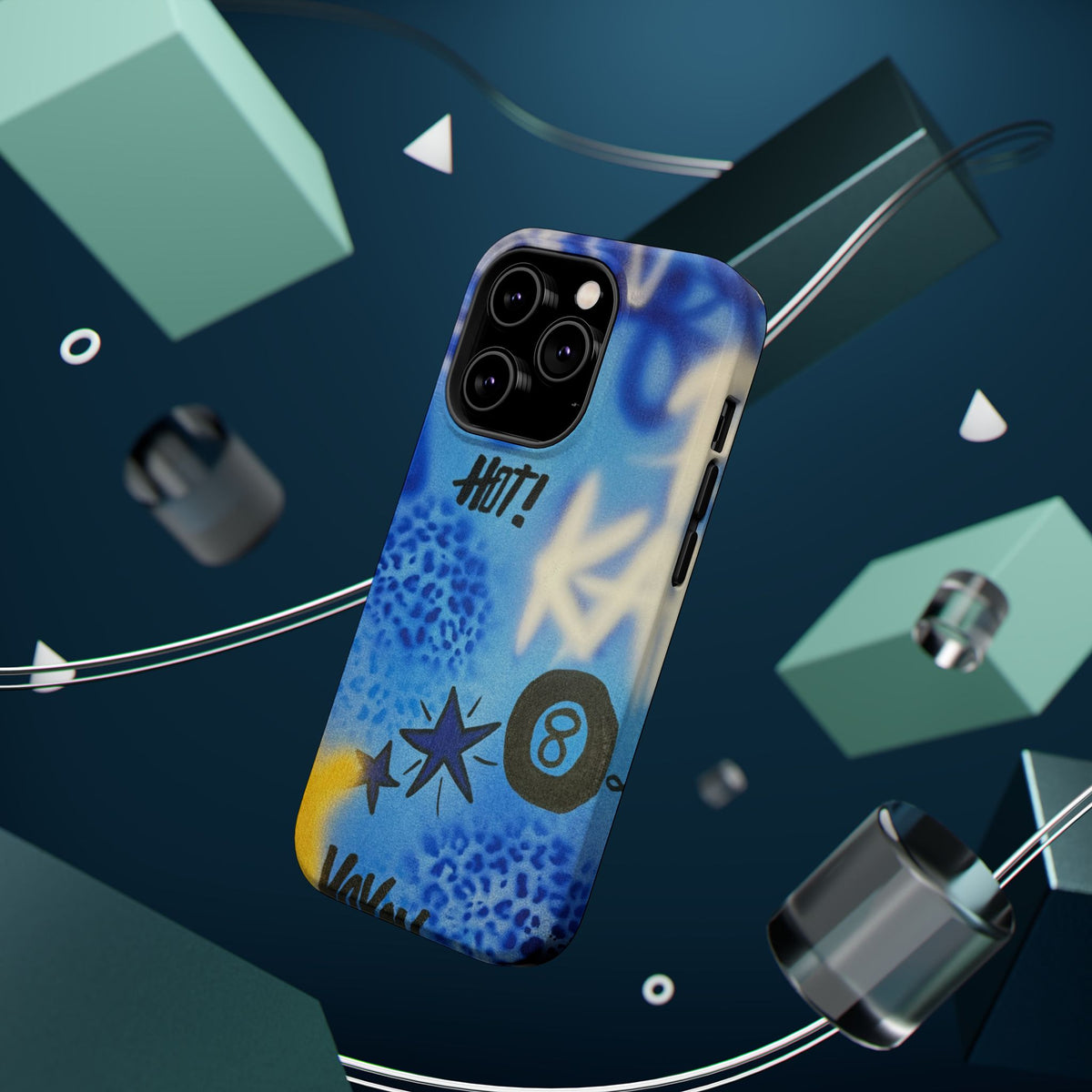 MagSafe "brilliant blues" airbrush iPhone case
