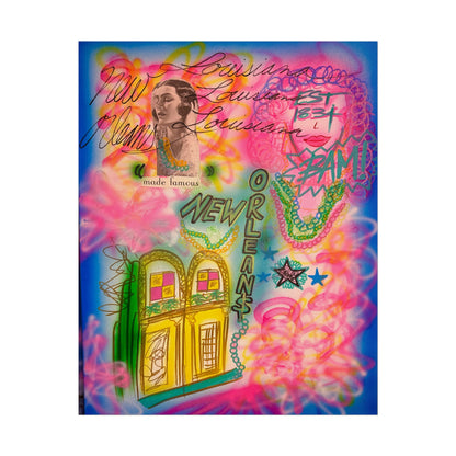 "new orleans, la" airbrush rolled print