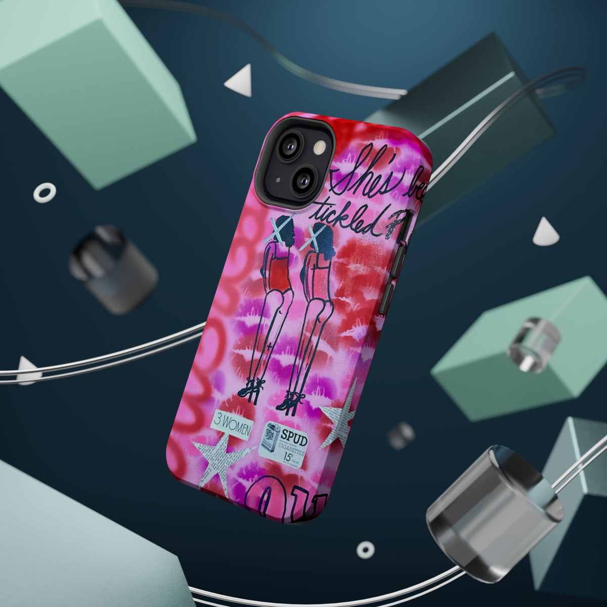 MagSafe "tickled pink" airbrush iPhone case