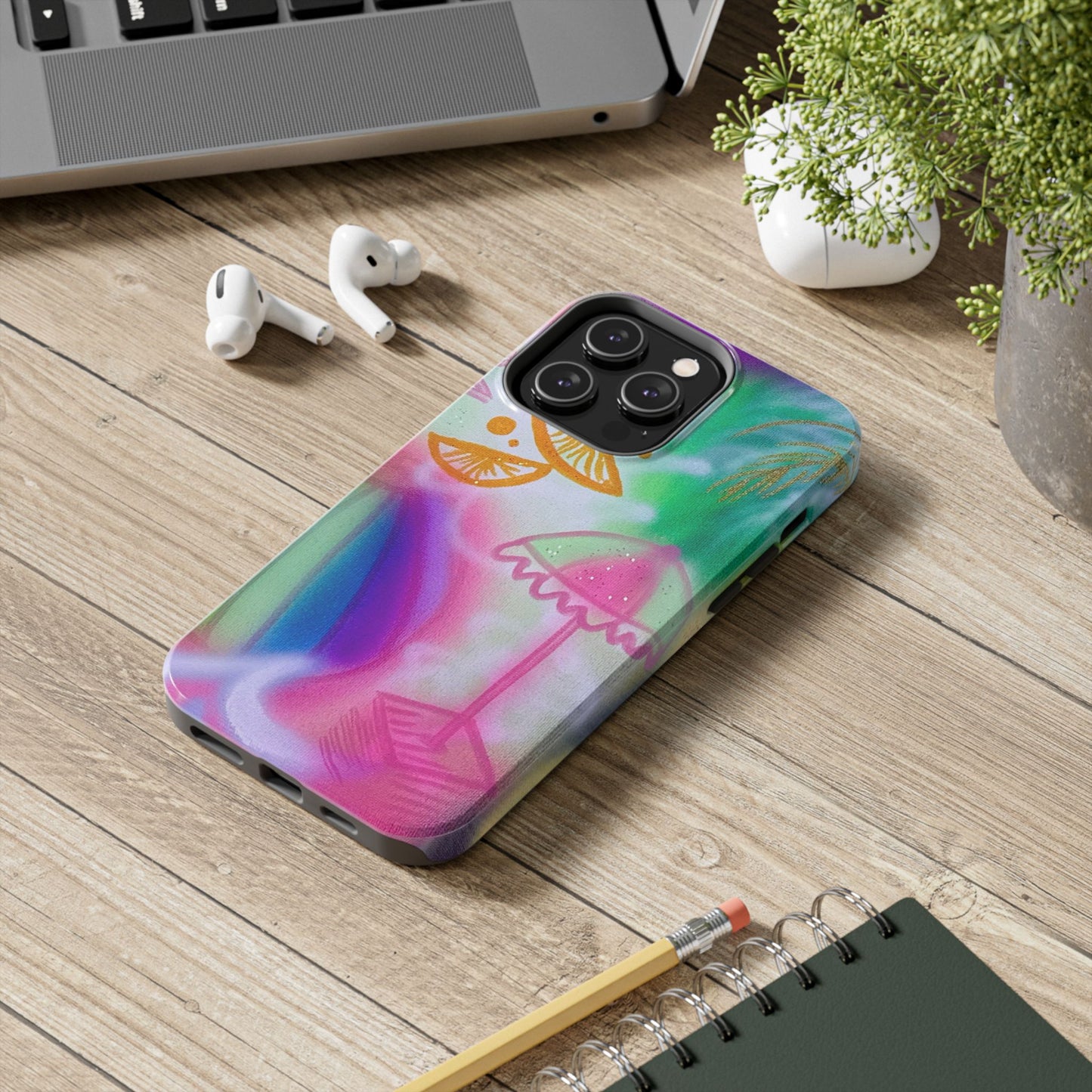 "on the beach" airbrush iPhone case