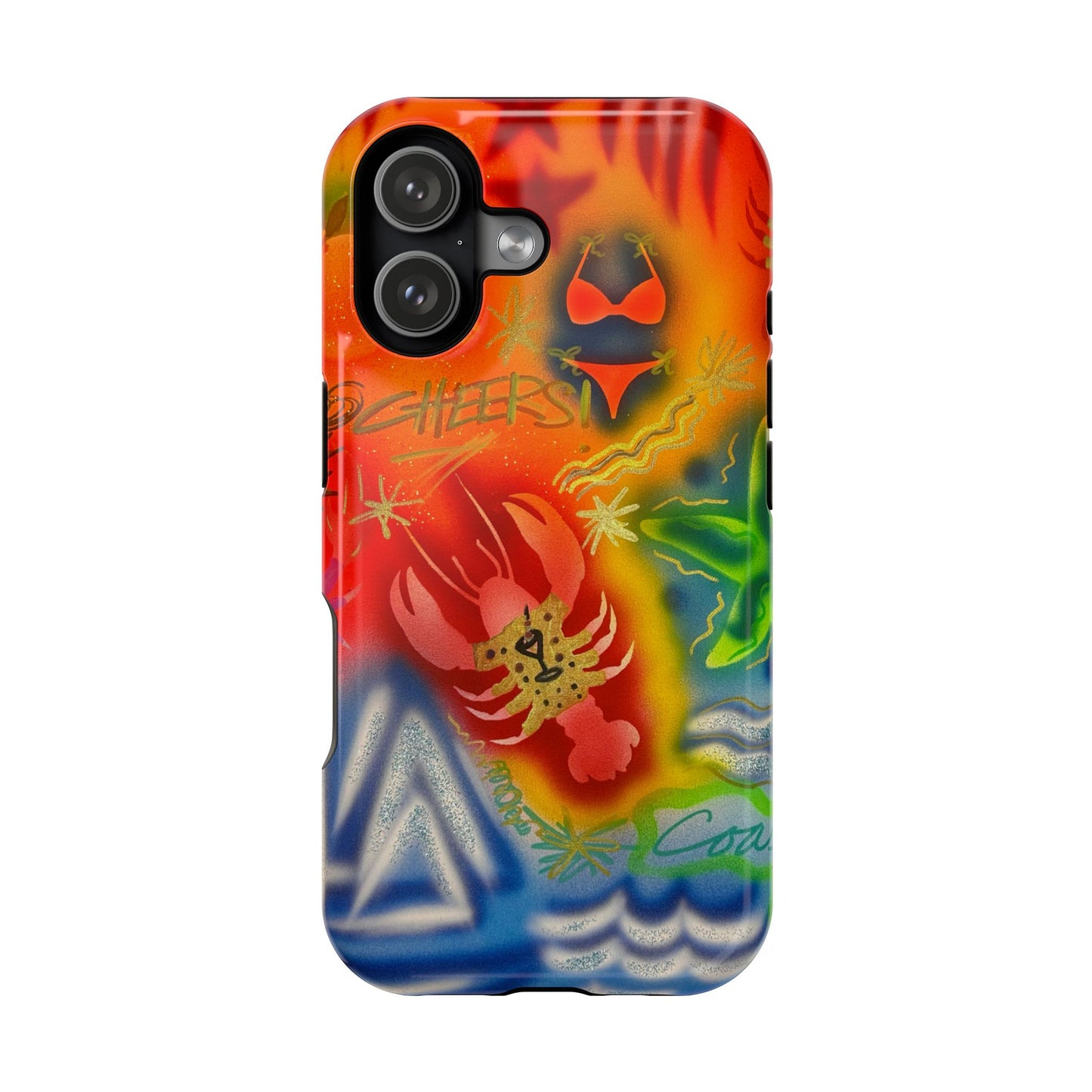 MagSafe "tipsy lobster" airbrush iPhone case