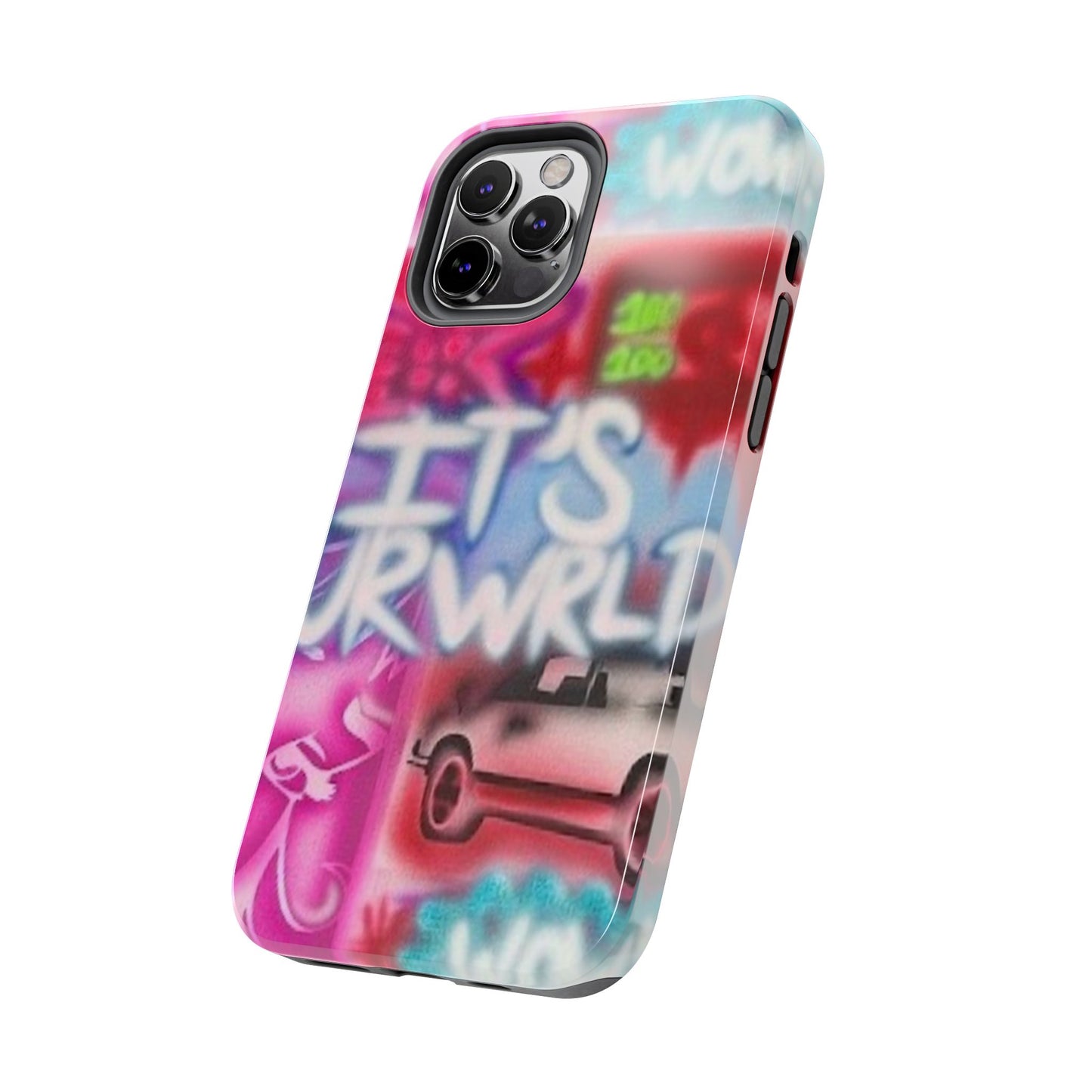 "it's ur WRLD" airbrush iPhone case
