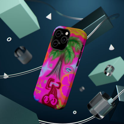 MagSafe "neon pink palms" Airbrush iPhone-Hülle