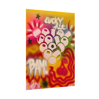 "bright billiards" airbrush rolled print