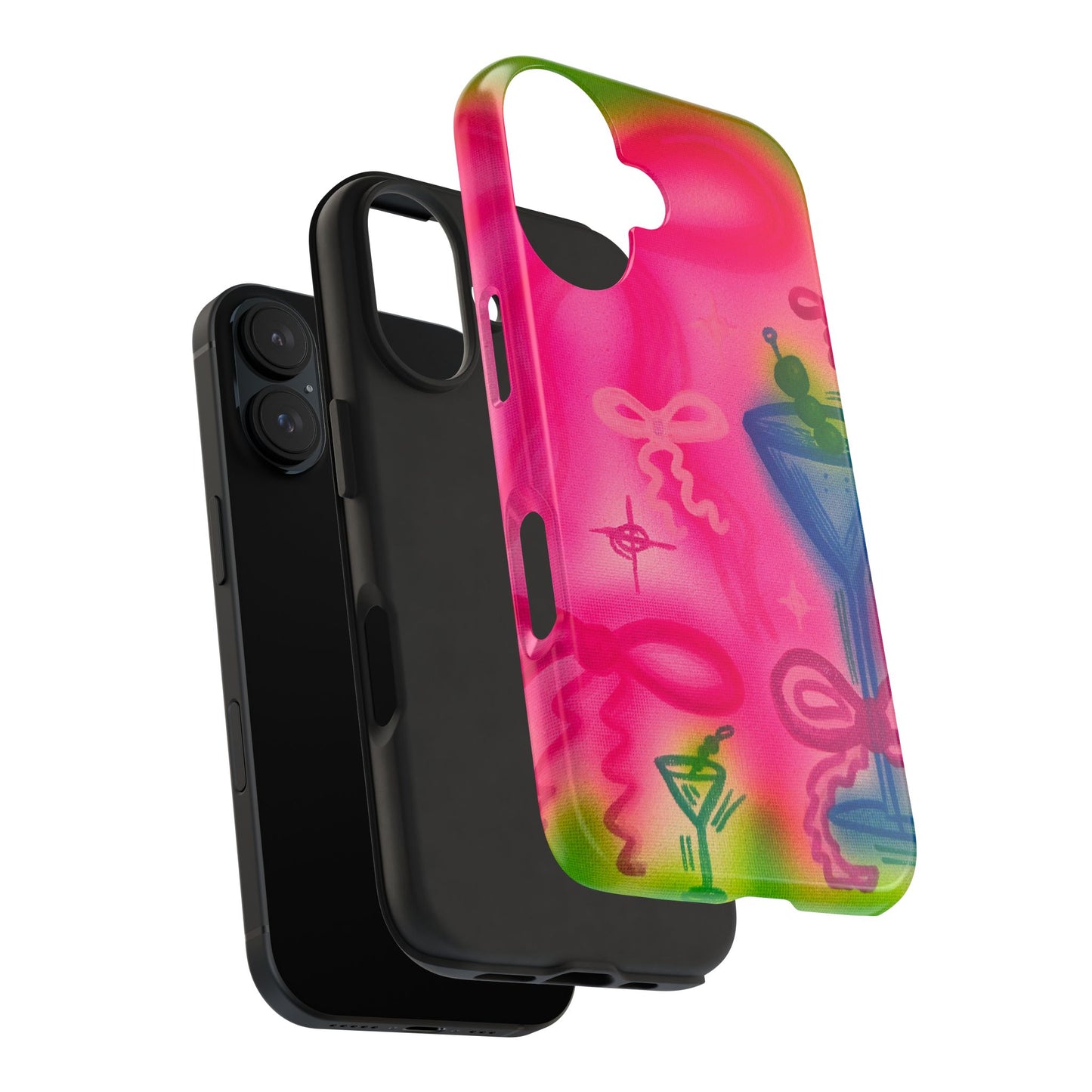"bow martini" airbrush iPhone case