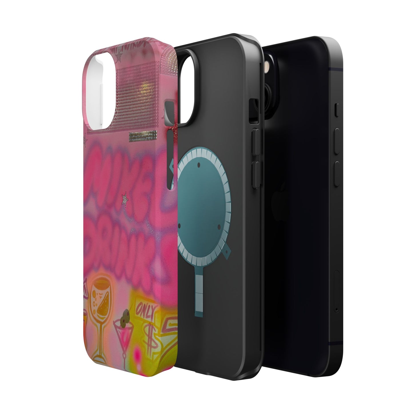 MagSafe "mixed drinks" airbrush iPhone case