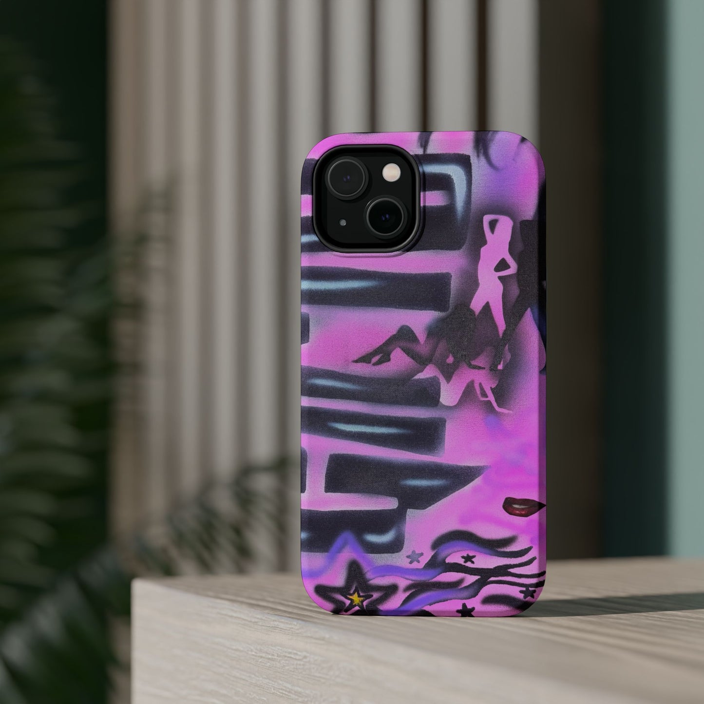MagSafe "neon nights" airbrush iPhone case