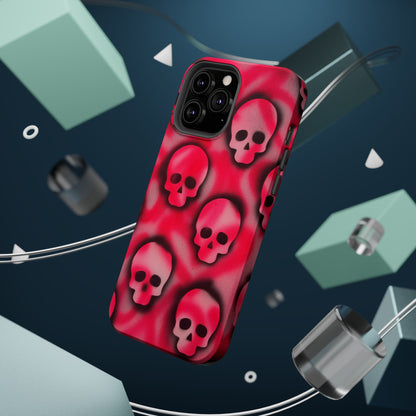 MagSafe "pink skully" airbrush iPhone case