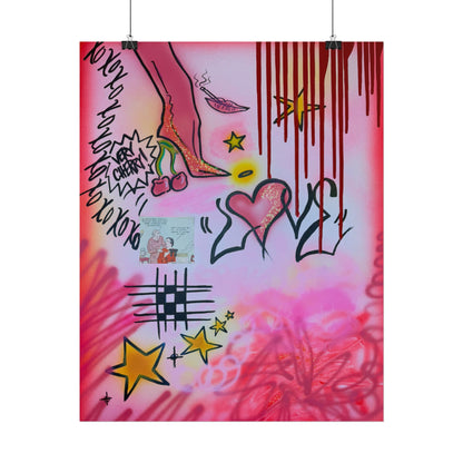 "cherry luvr" airbrush rolled print