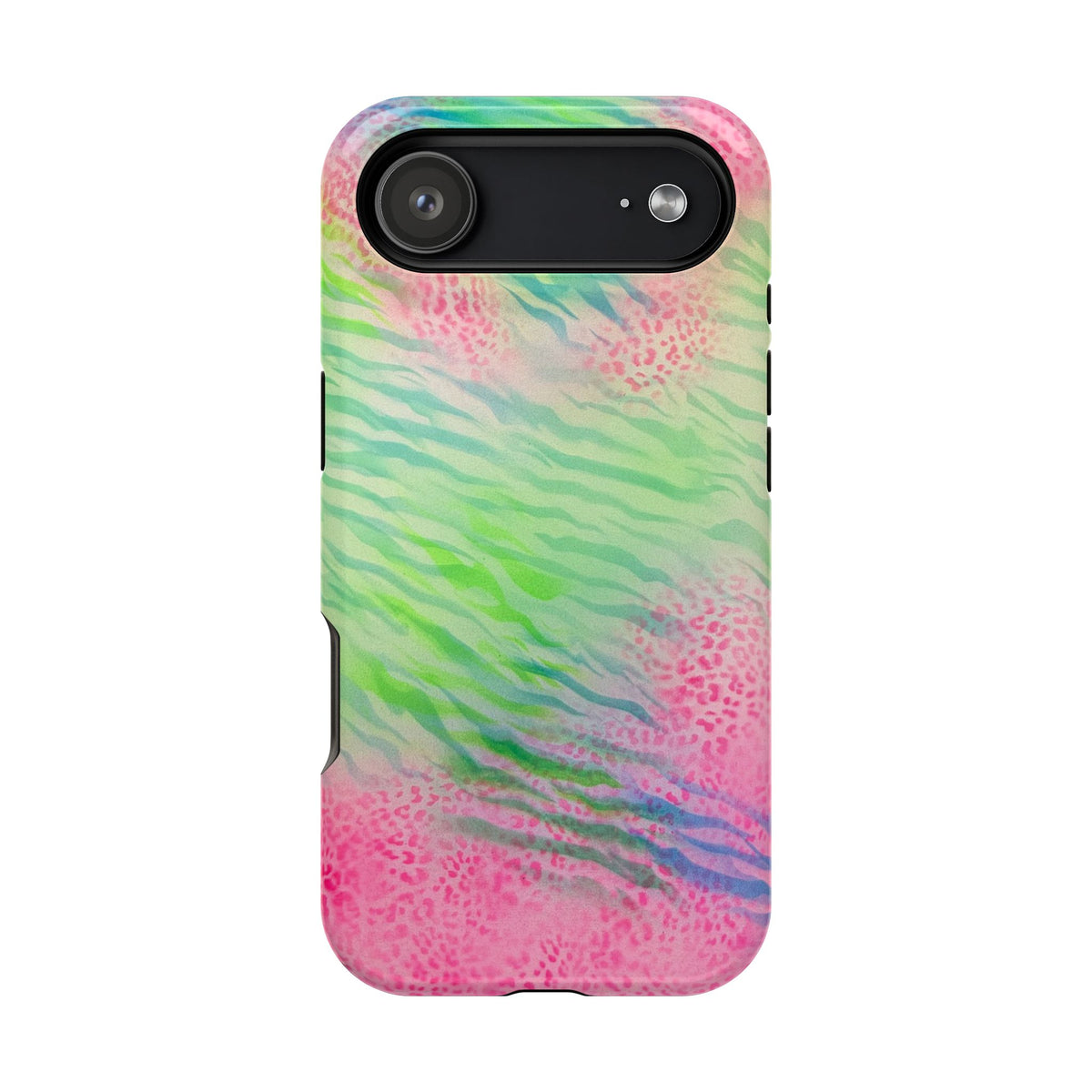 MagSafe "teal cheetah" airbrush iPhone case