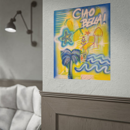 "ciao bella" airbrush rolled print