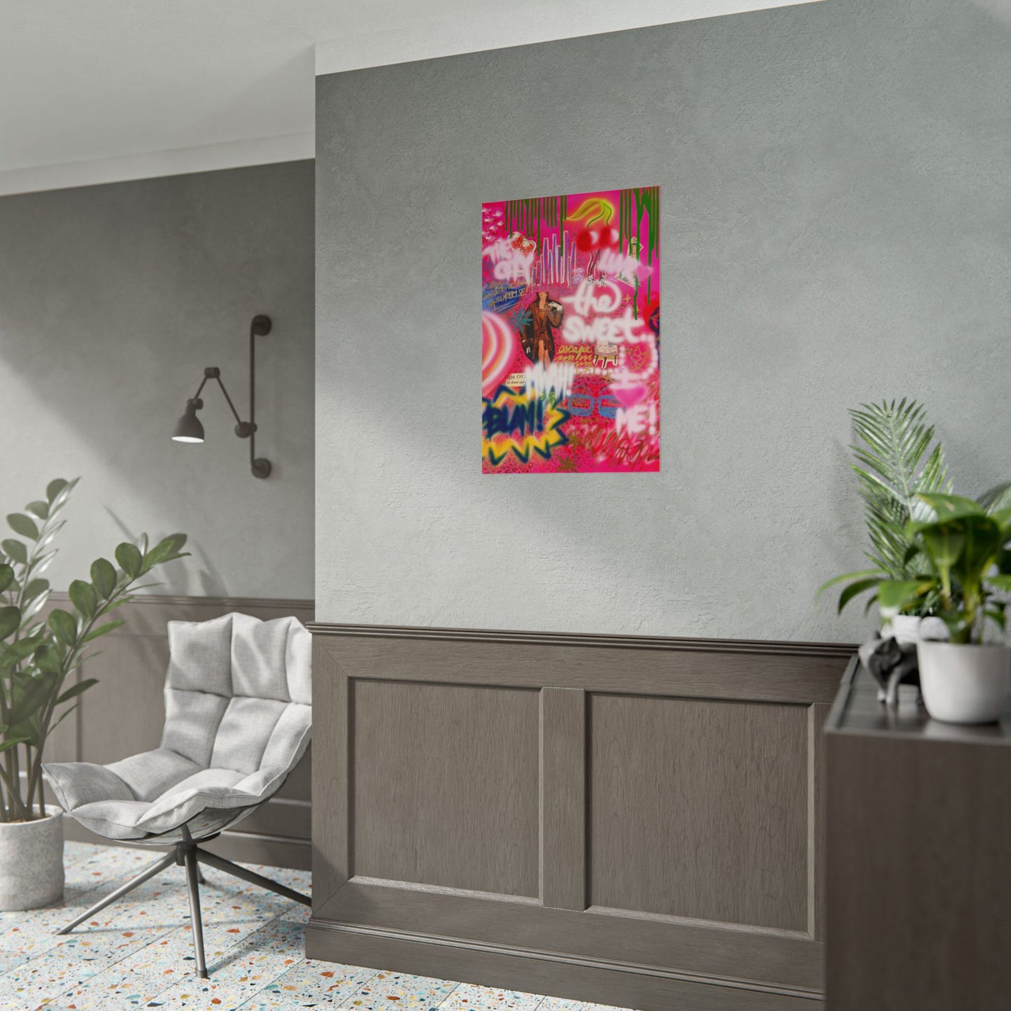 "sweet escape" airbrush rolled print
