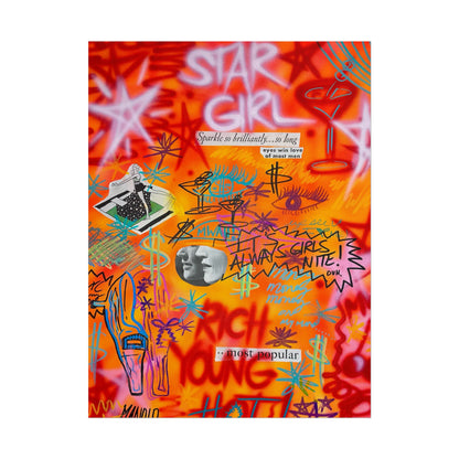 "young, rich, hot" airbrush rolled print